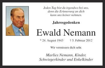 Anzeige von Ewald Nemann von OM-Medien